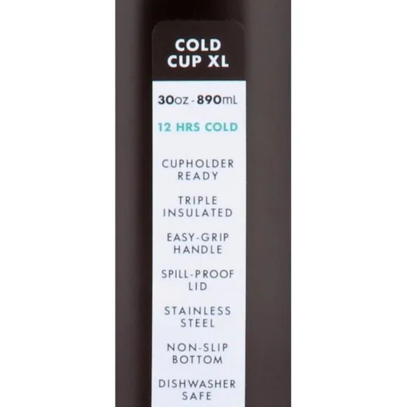 Corkcicle 30oz Cold Cup XL Triple Insulated Stainless Steel Water Bottle Tumbler - Picture 8 of 8